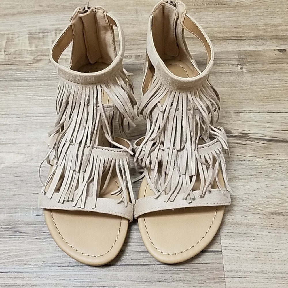 BRASH Fringe gladiator sandals